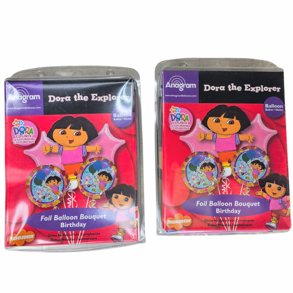Dora The Explorer Foil Balloon Bouquet Birthday 5 Count Set of 2